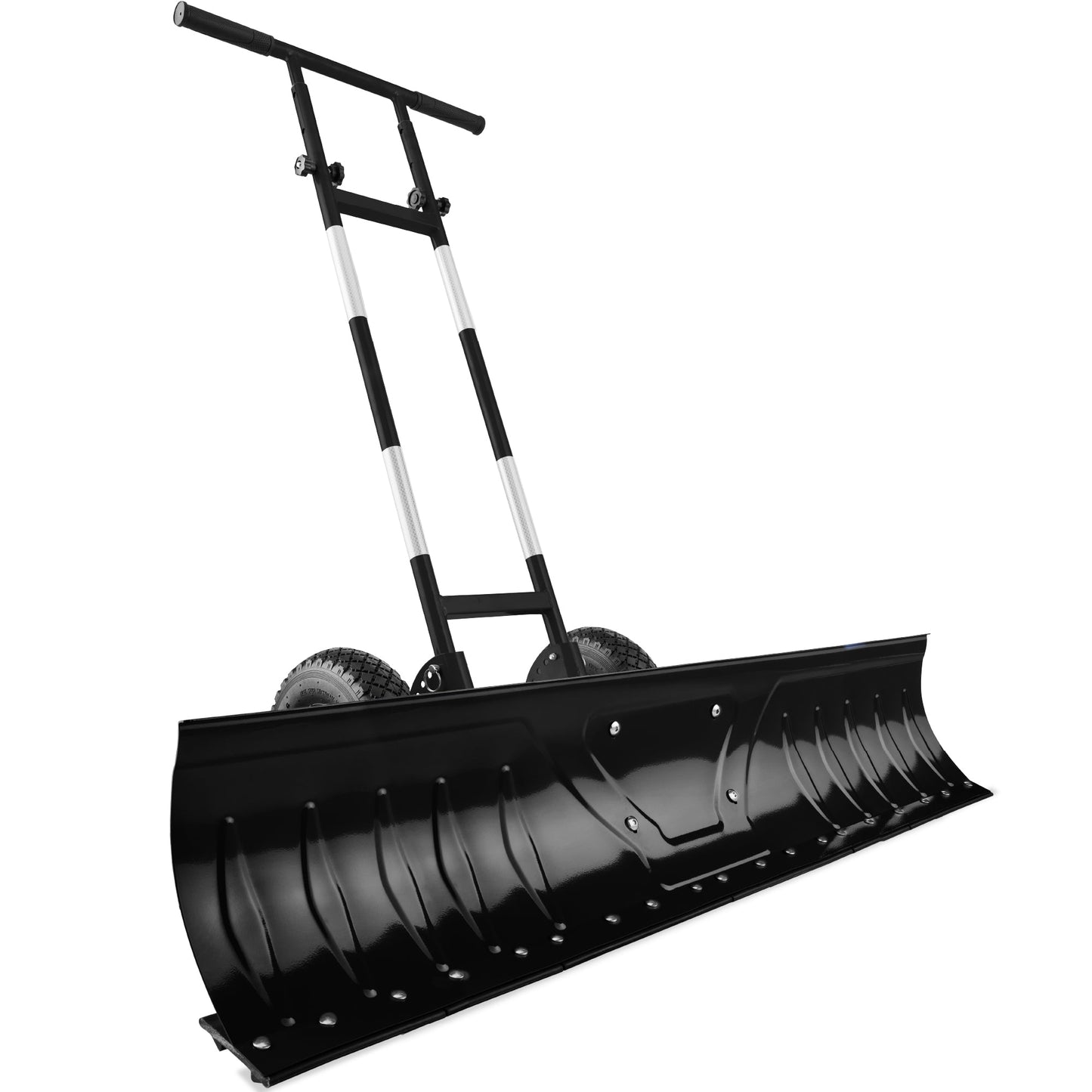 48" Heavy-Duty Snow Pusher with Wheels – Adjustable Steel Blade