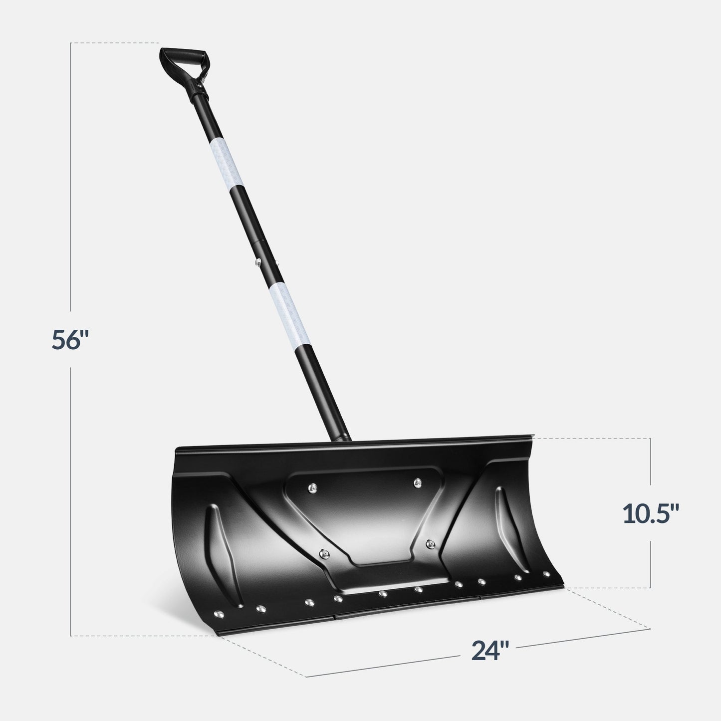 24" Heavy-Duty Snow Pusher – Ergonomic Hand Plow