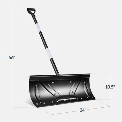 24" Heavy-Duty Snow Pusher – Ergonomic Hand Plow
