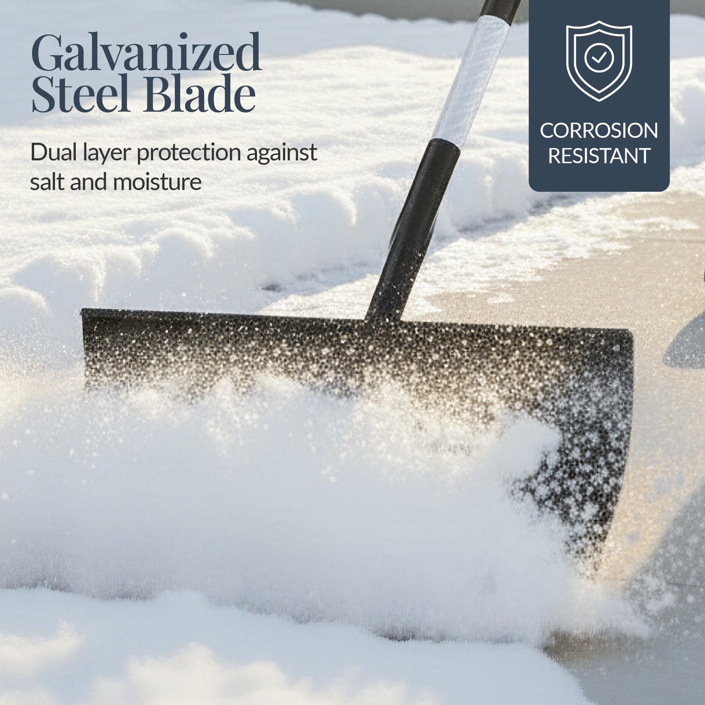 24" Heavy-Duty Snow Pusher – Ergonomic Hand Plow