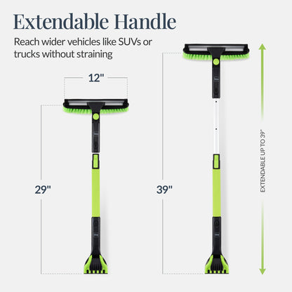 39" Extendable Snow Brush with Ice Scraper & Squeegee