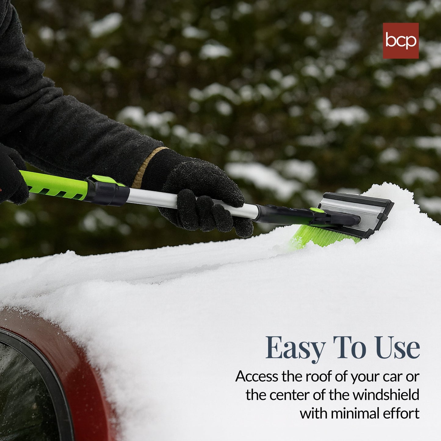 39" Extendable Snow Brush with Ice Scraper & Squeegee