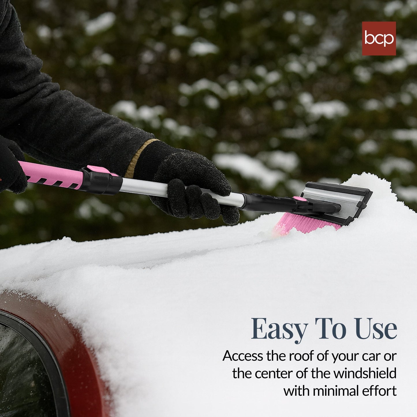 39" Extendable Snow Brush with Ice Scraper & Squeegee