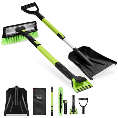 4-in-1 Snow Brush with Shovel, Ice Scraper & Squeegee
