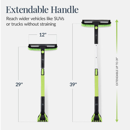 4-in-1 Snow Brush with Shovel, Ice Scraper & Squeegee