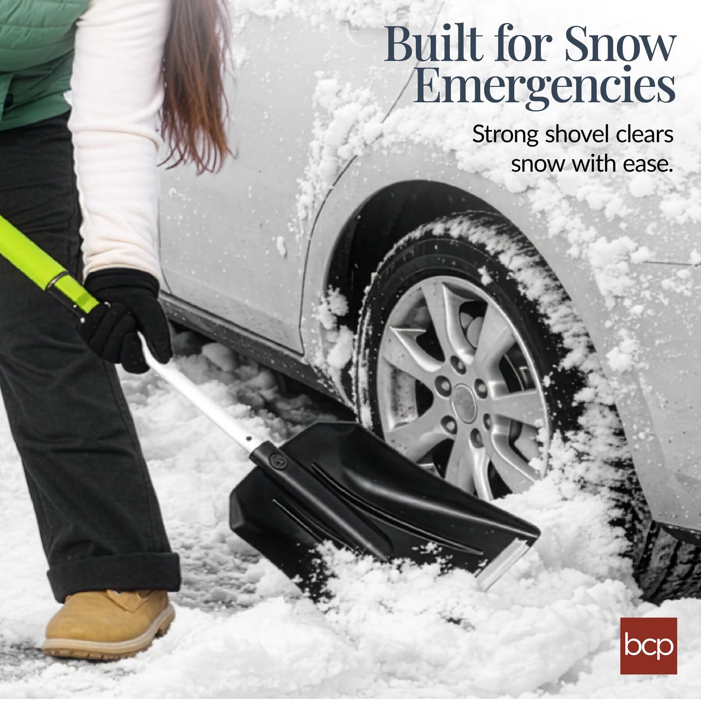 4-in-1 Snow Brush with Shovel, Ice Scraper & Squeegee