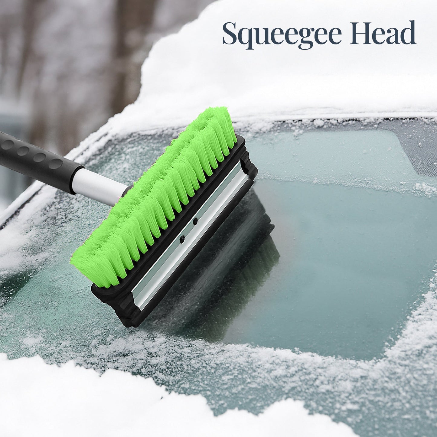 4-in-1 Snow Brush with Shovel, Ice Scraper & Squeegee