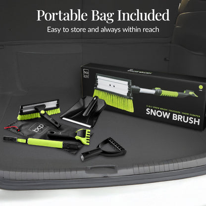 4-in-1 Snow Brush with Shovel, Ice Scraper & Squeegee