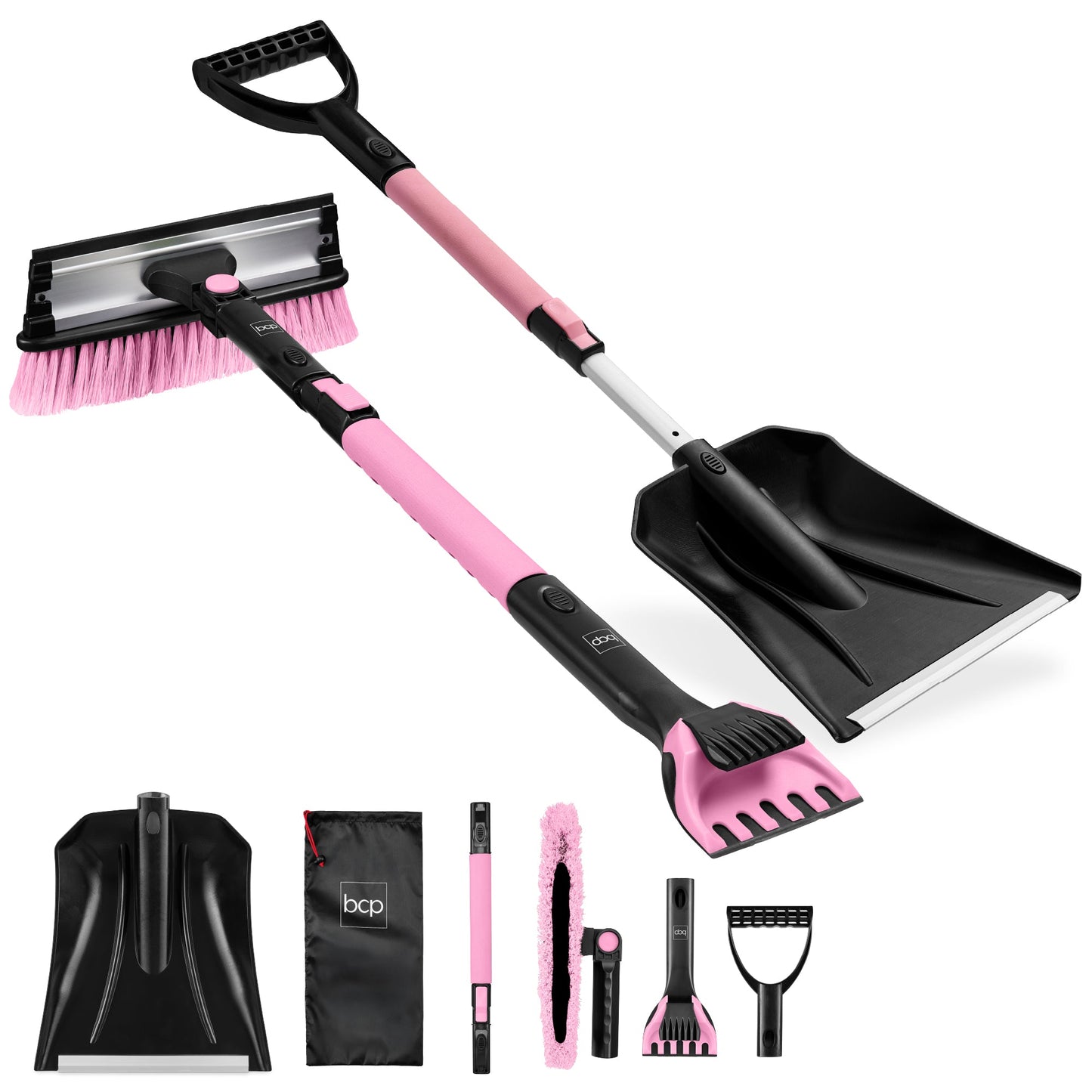 4-in-1 Snow Brush with Shovel, Ice Scraper & Squeegee