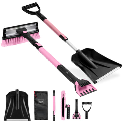 4-in-1 Snow Brush with Shovel, Ice Scraper & Squeegee