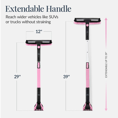 4-in-1 Snow Brush with Shovel, Ice Scraper & Squeegee